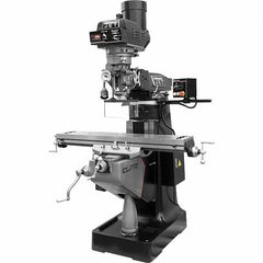 Jet - 9" Table Width x 49" Table Length, Electronic Variable Speed Control, 3 Phase Knee Milling Machine - R8 Spindle Taper, 3 hp - Industrial Tool & Supply