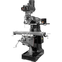 Jet - 9" Table Width x 49" Table Length, Electronic Variable Speed Control, 3 Phase Knee Milling Machine - R8 Spindle Taper, 3 hp - Industrial Tool & Supply