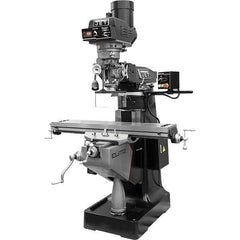 Jet - 9" Table Width x 49" Table Length, Electronic Variable Speed Control, 3 Phase Knee Milling Machine - R8 Spindle Taper, 3 hp - Industrial Tool & Supply