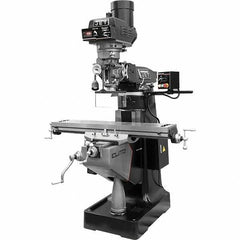 Jet - 9" Table Width x 49" Table Length, Electronic Variable Speed Control, 3 Phase Knee Milling Machine - R8 Spindle Taper, 3 hp - Industrial Tool & Supply