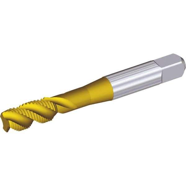 Kennametal - M3x0.50 Metric 2 Flute Modified Bottoming Spiral Flute Tap - Cobalt, Oxide Finish, 49.2mm OAL, Right Hand Flute, Right Hand Thread, D3 - Exact Industrial Supply