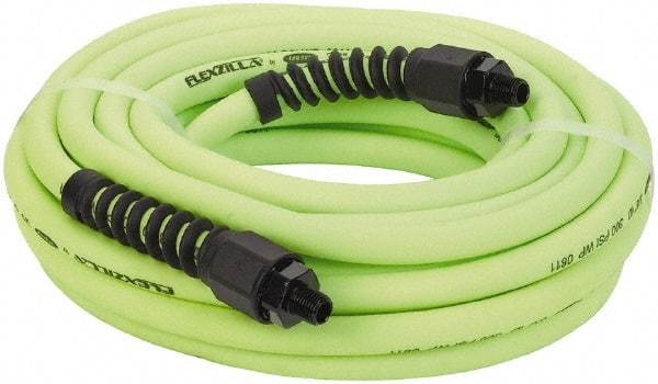 Legacy - 3/8" ID x 0.61" OD 25' Long Multipurpose Air Hose - MNPT x MNPT Ends, 300 Working psi, 150°, 1/4" Fitting, Green - Industrial Tool & Supply
