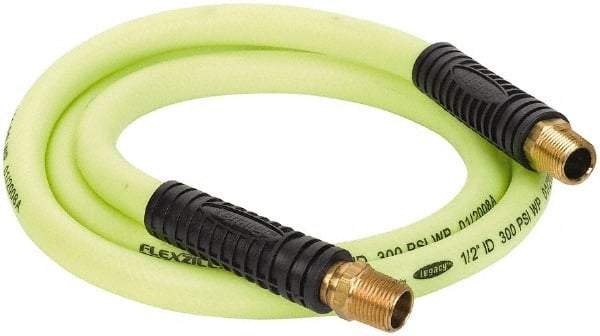 Legacy - 1/2" ID x 0.74" OD 6' Long Lead-In Whip Hose - FNPT x MNPT Swivel Ends, 300 Working psi, 140°, 1/2" Fitting, Green - Industrial Tool & Supply