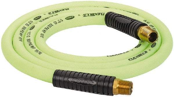 Legacy - 1/2" ID x 0.74" OD 8' Long Lead-In Whip Hose - FNPT x MNPT Swivel Ends, 300 Working psi, 140°, 1/2" Fitting, Green - Industrial Tool & Supply