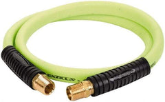 Legacy - 1/2" ID x 0.74" OD 4' Long Lead-In Whip Hose - FNPT x MNPT Swivel Ends, 300 Working psi, 140°, 1/2" Fitting, Green - Industrial Tool & Supply