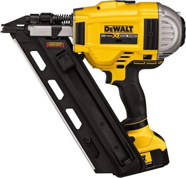 DeWALT - Cordless Framing Nailer - 0.13 Gauge Nail Diameter, 2 to 3-1/2 Inch Long Nail, Lithium-Ion, Battery and Case Included - Industrial Tool & Supply