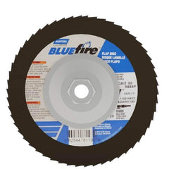 Norton - 80 Grit, 7" Disc Diam, 5/8-11 Center Hole, Type 29 Zirconia Alumina Flap Disc - 8,600 Max RPM, Cloth Backing, Arbor Attaching System, Coated - Industrial Tool & Supply