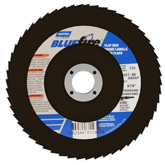 Norton - 40 Grit, 7" Disc Diam, 7/8" Center Hole, Type 29 Zirconia Alumina Flap Disc - 8,600 Max RPM, Cloth Backing, Arbor Attaching System, Coated - Industrial Tool & Supply