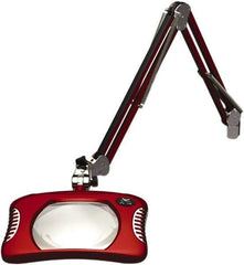 O.C. White - 43 Inch, Spring Suspension, Clamp on, LED, Blaze Red, Magnifying Task Light - 8 Watt, 7.5 and 15 Volt, 2x Magnification, 5-1/4 Inch Wide, 7 Inch Long - Industrial Tool & Supply