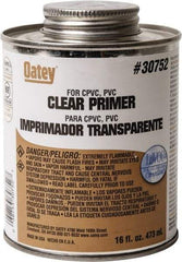Oatey - 16 oz All Purpose Primer/Cleaner - Clear, Use with PVC - Industrial Tool & Supply