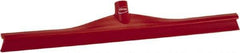Vikan - 23.62" Rubber Blade Floor Squeegee - Single Edge, Red, Plastic Holder - Industrial Tool & Supply