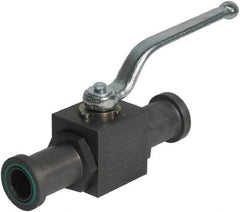 HYDAC - 1/2" Pipe, Full Port, Carbon Steel Full Port Ball Valve - Inline - Two Way Flow, SAE x SAE Ends, Offset Handle, 3,000 WOG - Industrial Tool & Supply