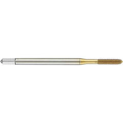 Guhring - M6x1.00 Metric 6HX D8/D9 Thread Limit Modified Bottoming Thread Forming Tap - High Speed Steel, TiN Finish, 80mm OAL, 30mm Thread Length, Right Hand Thread, Series 921 - Exact Industrial Supply