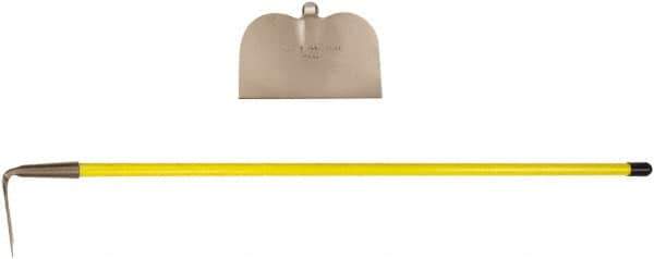 Ampco - 4-1/2" High x 6" Wide Square Aluminum Hoe - 55" Long Fiberglass Straight Handle - Industrial Tool & Supply