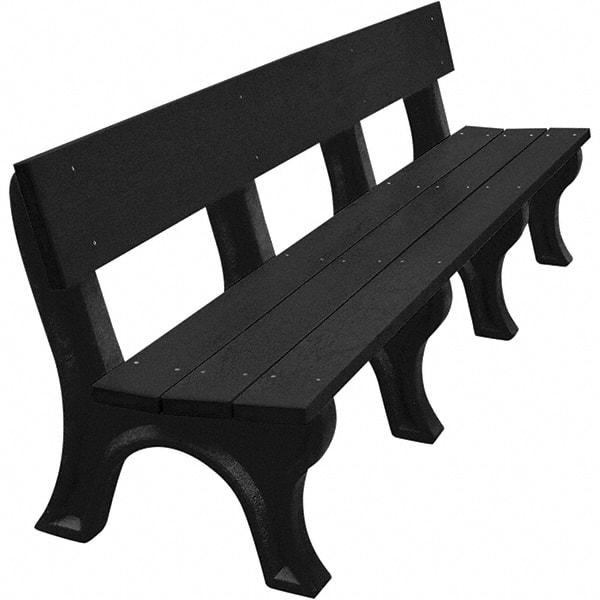 Vestil - 8' Long x 26-1/4" Wide, Recycled Plastic Bench Seat - Industrial Tool & Supply
