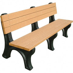 Vestil - 6' Long x 26-1/8" Wide, Recycled Plastic Bench Seat - Industrial Tool & Supply