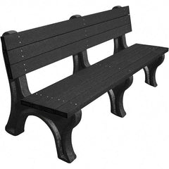 Vestil - 6' Long x 26-1/8" Wide, Recycled Plastic Bench Seat - Industrial Tool & Supply