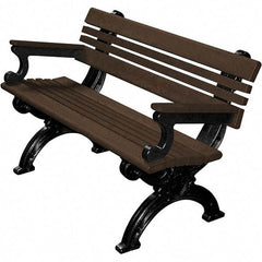 Vestil - 4' Long x 26-3/4" Wide, Recycled Plastic Bench Seat - Industrial Tool & Supply