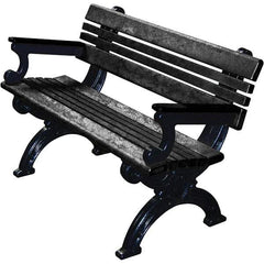 Vestil - 4' Long x 26-3/4" Wide, Recycled Plastic Bench Seat - Industrial Tool & Supply