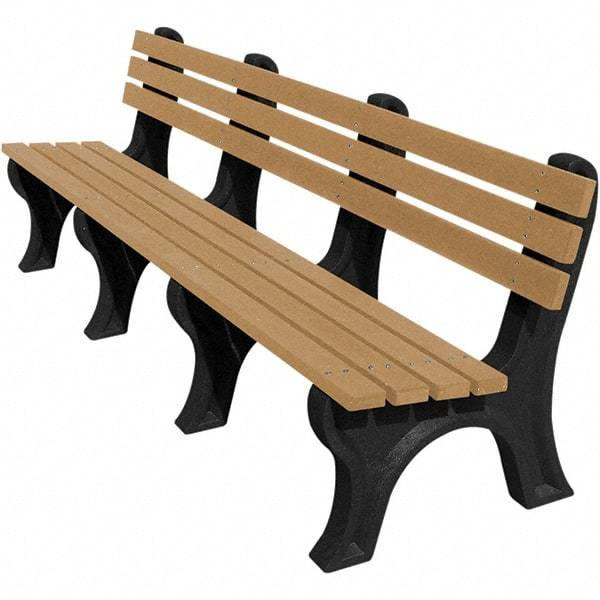 Vestil - 8' Long x 26-1/4" Wide, Recycled Plastic Bench Seat - Industrial Tool & Supply