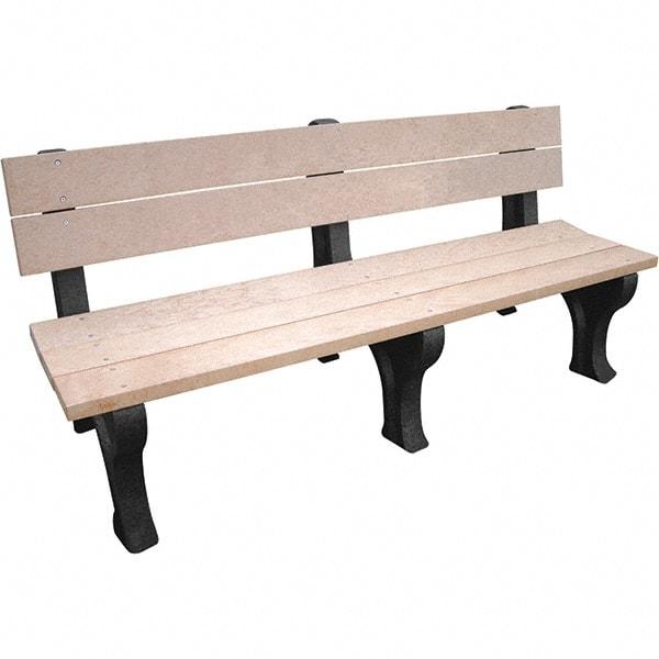 Vestil - 6' Long x 26-1/4" Wide, Recycled Plastic Bench Seat - Industrial Tool & Supply
