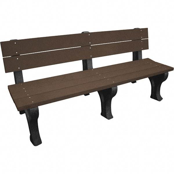 Vestil - 6' Long x 26-1/4" Wide, Recycled Plastic Bench Seat - Industrial Tool & Supply