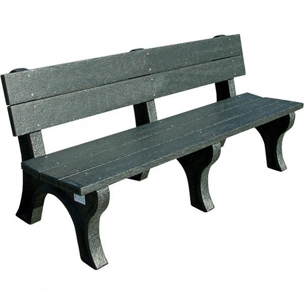 Vestil - 6' Long x 26-1/4" Wide, Recycled Plastic Bench Seat - Industrial Tool & Supply