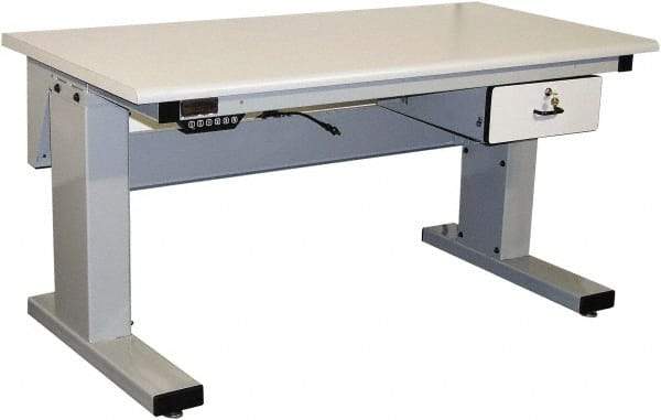 Proline - No Drawers, Work Bench - 1,000 Lb Capacity, Static Dissipative Top, Light Blue, 30" Wide x 30-1/2" High x 72" Long - Industrial Tool & Supply