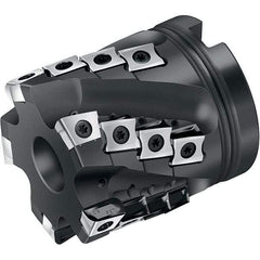Walter - 3" Cut Diam, 1-1/4" Arbor Diam, 58mm Max Depth of Cut, Indexable Square-Shoulder Face Mill - 90° Lead Angle, 85mm High, XNHX1306..R & LNHX120604R Insert Compatibility, Through Coolant, Series M3255 - Industrial Tool & Supply