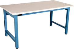 Proline - No Drawers, Work Bench - 5,000 Lb Capacity, Plastic Laminate Top, Light Blue, 36" Wide x 30" High x 60" Long - Industrial Tool & Supply