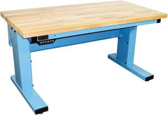 Proline - No Drawers, Work Bench - 1,000 Lb Capacity, Butcher Block Maple Top, Light Blue, 30" Wide x 30-1/2" High x 72" Long - Industrial Tool & Supply