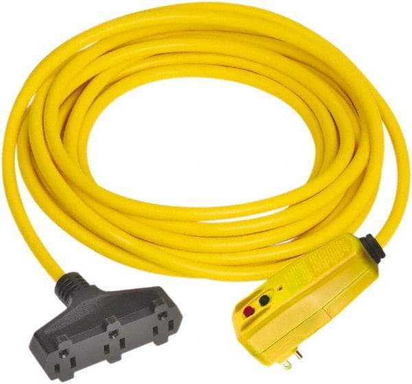 Tower - 3 Outlet, 125 Volt, 15 Amp Rating, Right Angle, Commercial, Industrial GFCI - 25 Ft. Long Cord - Industrial Tool & Supply