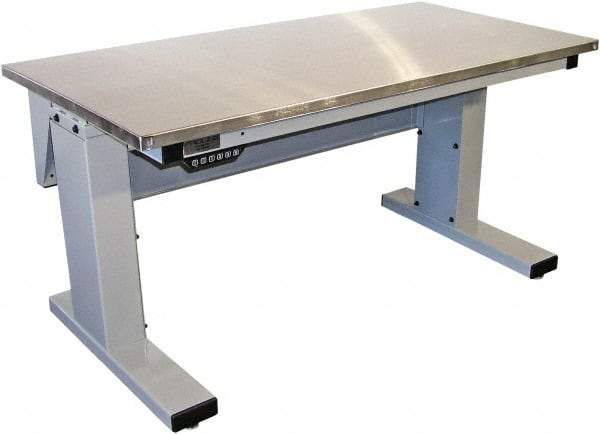 Proline - No Drawers, Work Bench - 1,000 Lb Capacity, Stainless Steel Top, Light Gray, 30" Wide x 30-1/2" High x 72" Long - Industrial Tool & Supply