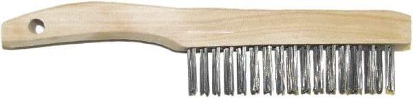 Hyde Tools - Wire Surface Preparation Brush - 1.062" Bristle Length, 4" Wide, Wood Handle - Industrial Tool & Supply