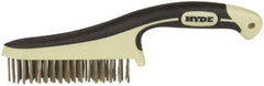 Hyde Tools - Stainless Steel Surface Preparation Wire Brush - 1" Bristle Length, 5" Wide - Industrial Tool & Supply