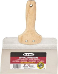 Hyde Tools - 8" Wide Flexible Blade Stainless Steel Joint Knife - Flexible, Hardwood Handle - Industrial Tool & Supply