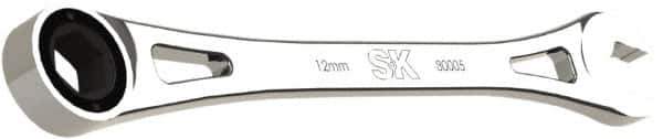 SK - 12mm 6 Point Combination Wrench - 8.56" OAL, Steel, Full Polish Finish - Industrial Tool & Supply