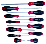 12 Piece - SoftFinish® Cushion Grip Screwdriver Set - #30297 - Includes: Slotted 3.0 - 10.0mm Phillips #0 - 3 - Industrial Tool & Supply