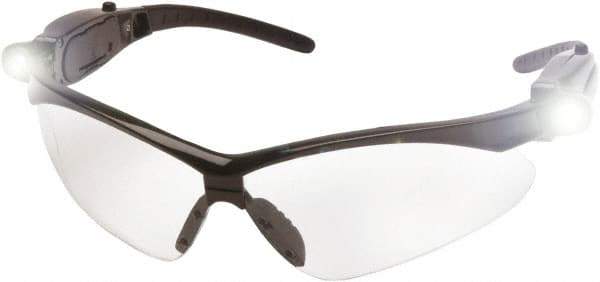 PYRAMEX - Clear Lenses, Framed Safety Glasses - Scratch Resistant, Black Nylon Frame, Size Universal, Wrap Around - Industrial Tool & Supply