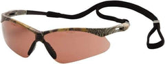 PYRAMEX - Sandstone Bronze Lenses, Framed Safety Glasses - Anti-Fog, Scratch Resistant, Camouflage Nylon Frame, Size Universal, Wrap Around - Industrial Tool & Supply