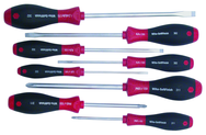 8 Piece - SoftFinish® Cushion Grip Screwdriver Set - #30298 - Includes: Slotted 3.0 - 8.0mm Phillips #1 - 3 - Industrial Tool & Supply