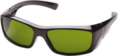 PYRAMEX - Green Lenses, Framed Safety Glasses - Scratch Resistant, Black Nylon Frame, Size Universal, Wrap Around - Industrial Tool & Supply