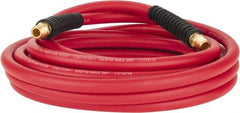 PRO-SOURCE - 1/4" ID x 0.4921" OD 25' Long Multipurpose Air Hose - MNPT x MNPT Ends, 300 Working psi, -40 to 180°F, 1/4" Fitting, Red - Industrial Tool & Supply