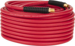 PRO-SOURCE - 1/4" ID x 0.4921" OD 100' Long Multipurpose Air Hose - MNPT x MNPT Ends, 300 Working psi, -40 to 180°F, 1/4" Fitting, Red - Industrial Tool & Supply