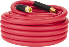 PRO-SOURCE - 1/2" ID x 0.7874" OD 50' Long Multipurpose Air Hose - MNPT x MNPT Ends, 300 Working psi, -40 to 180°F, 1/2" Fitting, Red - Industrial Tool & Supply