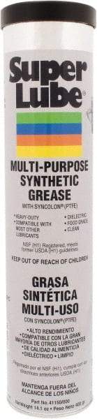 Synco Chemical - 14.1 oz Cartridge Synthetic Lubricant w/PTFE General Purpose Grease - Translucent White, Food Grade, 450°F Max Temp, NLGIG 000, - Industrial Tool & Supply