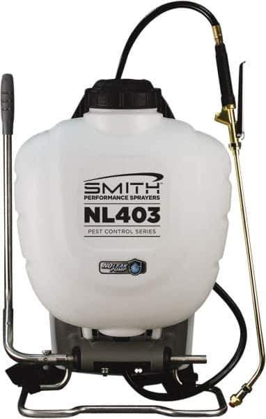 Smith Performance Sprayers - 4 Gal Chemical Safe Garden Backpack Sprayer - Use with Cleaners/Degreasers, Polyethylene Tank, Wide Mouth, Reinforced Hose - Industrial Tool & Supply