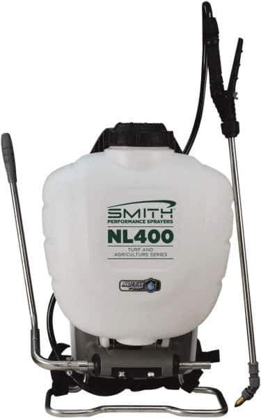 Smith Performance Sprayers - 4 Gal Chemical Safe Garden Backpack Sprayer - Polyethylene Tank, Wide Mouth, Reinforced Hose - Industrial Tool & Supply