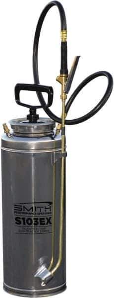 Smith Performance Sprayers - 3.5 Gal Chemical Safe Garden Hand Sprayer - Stainless Steel Tank, Wide Mouth, Reinforced Hose - Industrial Tool & Supply