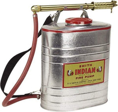 Smith Indian - 5 Gal Chemical Safe Garden Fire Pump - Stainless Steel Tank, Wide Mouth, Reinforced Hose - Industrial Tool & Supply
